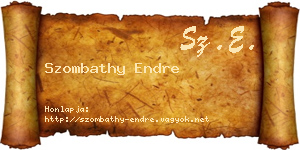 Szombathy Endre névjegykártya