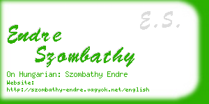 endre szombathy business card